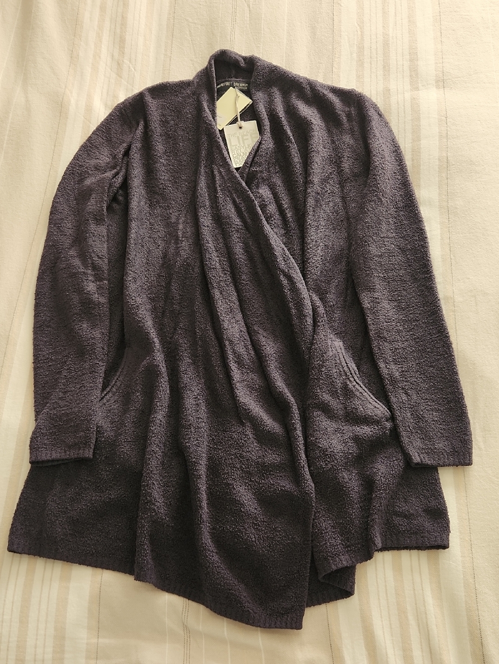Barefoot Dreams Plush Open-Front Cardigan - Blue